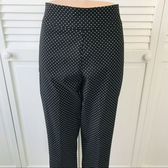 COUNTERPARTS Black White Polka Dot Cropped Pants Size 12