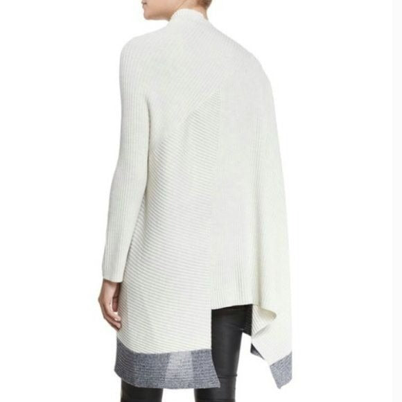 RAG & BONE Ivory Rayna Ribbed Asymmetric Poncho Sweater Size S
