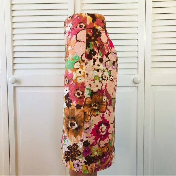 J. CREW Multicolored Floral Pencil Skirt Size 0P