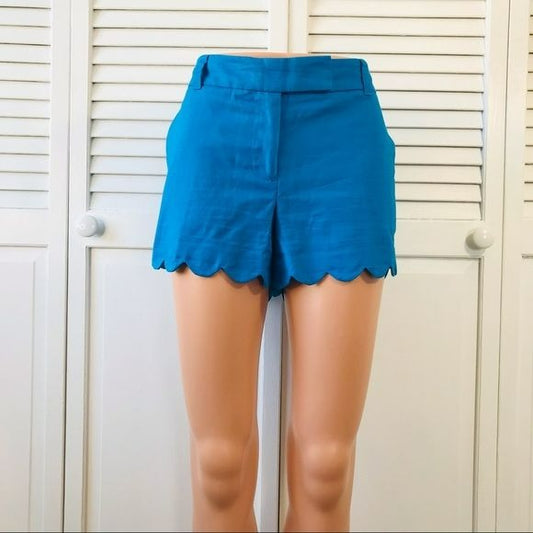 *NEW* J. CREW Blue Scalloped Shorts Size 6