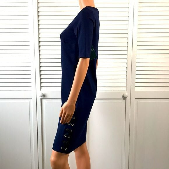 LAUREN RALPH LAUREN Navy Blue Short Sleeve Dress Size XS (new with tags)