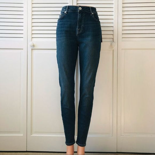 TRUE RELIGION Blue Jennie Curvy Mid Rise Skinny Jeans Size 32 (new with tags)