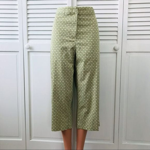 BASIC EDITIONS Green Printed Classic Fit Pants