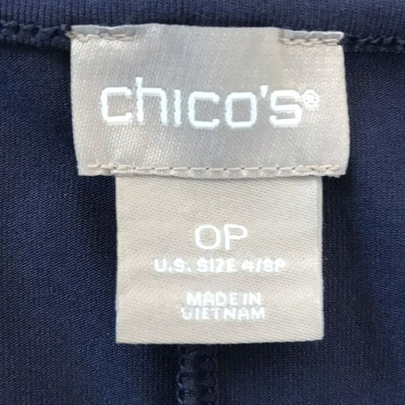 *NEW* CHICO’S Navy Blue Shirttail Hem Midi Dress Size 4P
