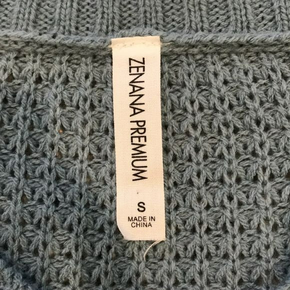 ZENANA PREMIUM Turquoise Knit Sweater Size S