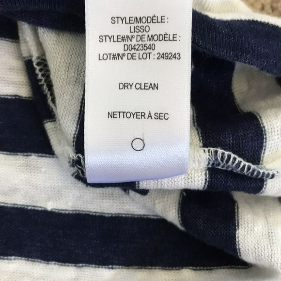 THEORY Striped Linen Short Sleeve Shirt Size M