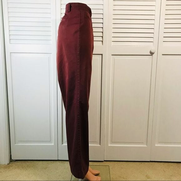 LANDS’ END Dark Red Cotton Blend Pants Size 10