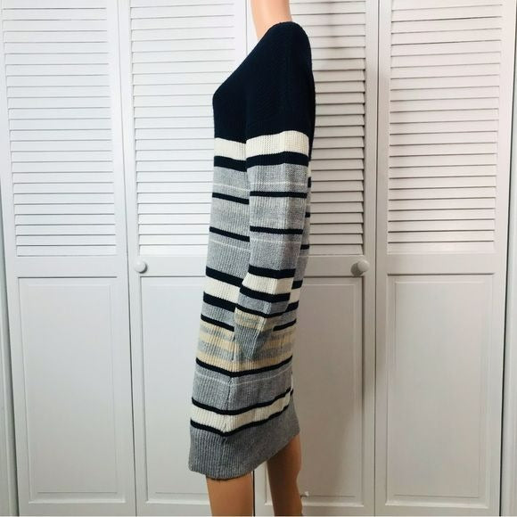 CAARA Striped Long Sleeve Soft Wool Sweater Dress Size XL *NEW*