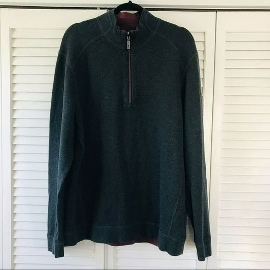 TOMMY BAHAMA Flipshore Half-Zip Reversible Sweatshirt Size L