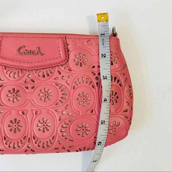 COACH Pink Eyelet Large Wristlet (new with tags)