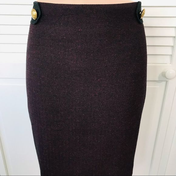 THE LIMITED Burgundy Black Pencil Skirt