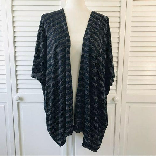 STEVE MADDEN Blue Silver Cold Shoulder Cardigan One Size Fits Most (New with tags)