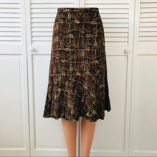 ANN TAYLOR LOFT Printed Ruffle Skirt Size 12