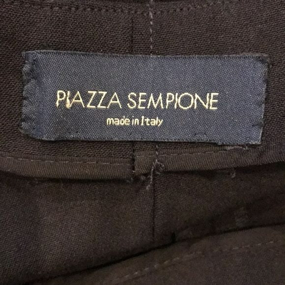 PIAZZA SEMPIONE Black Wool Dress Pants Size 44