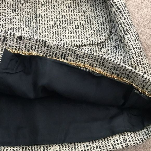 CARLISLE Beige Black Tweed Silk Blend Button Closure Blazer Size 14