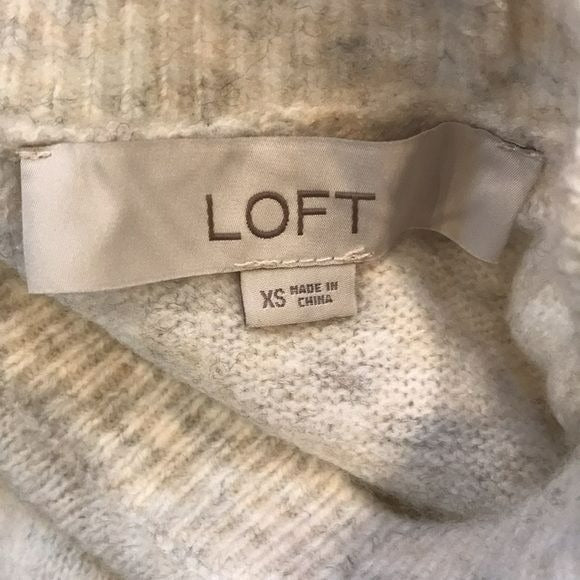 LOFT Cream Acrylic Blend Open Back Sweater Size XS