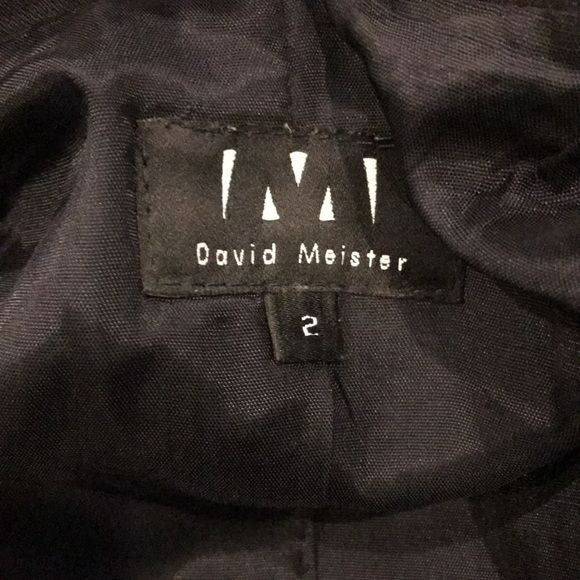 DAVID MEISTER Black Zip Up Jacket Size 2