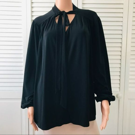 JESSICA LONDON Black Shirt With Neck Tie Size 18/20