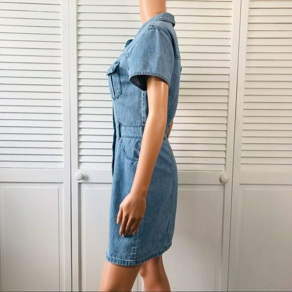 BOYISH Light BlueThe Sydney Cotton Denim Mini Dress Size S
