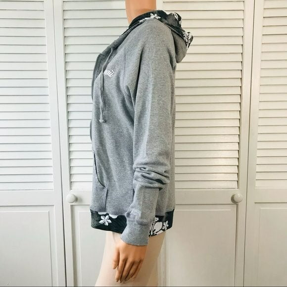 ISLAND DESIGN COLLECTION Gray Floral Tank Top And Zip Up Jacket Size XL