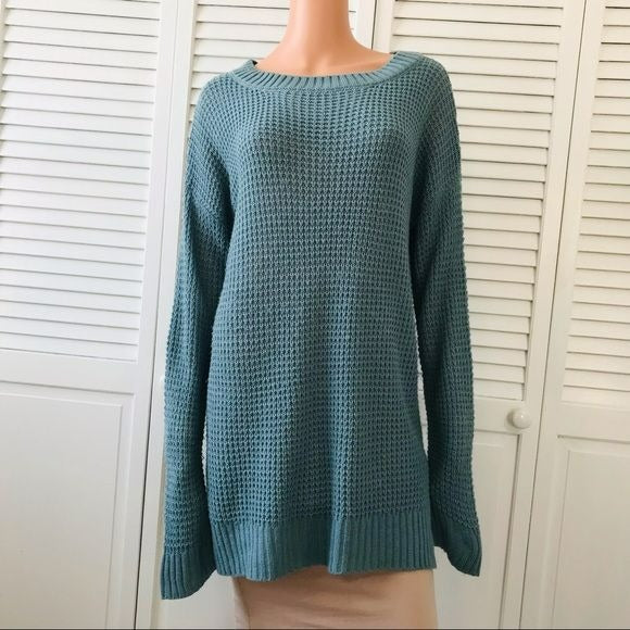 ZENANA PREMIUM Turquoise Knit Sweater Size S