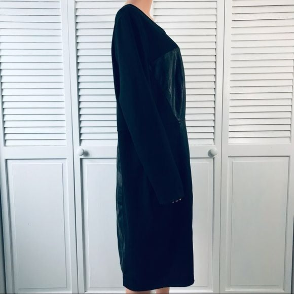 ELOQUII Black Vegan Leather Long Sleeve Dress Size 22