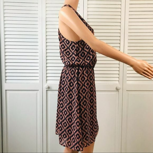 BLACK RAINN Pink Navy Blue Sleeveless Dress Size M