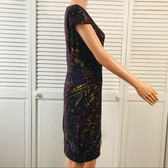 EVAN PICONE Purple Sheath Cap Sleeve Dress Size 10