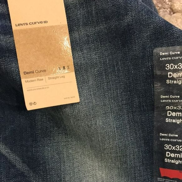 LEVI’S Blue Demi Curve Modern Rise Straight Jeans Size 30