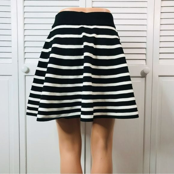 MILLY Striped Engineered Rib Skirt Size S