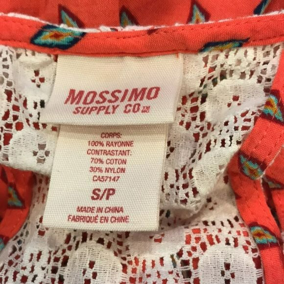 MOSSIMO SUPPLY CO Orange Sleeveless Dress Size S