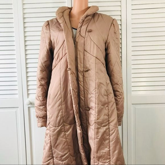 TAMARA Blush Pink Nylon Long Down Coat Size L