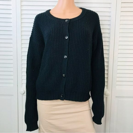 SPLENDID Black Wool Blend Cardigan Sweater Size M