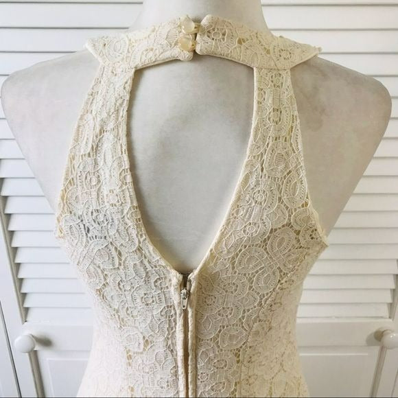 CITY TRIANGLES Ivory Lace Cotton Blend Sleeveless Dress Size 9
