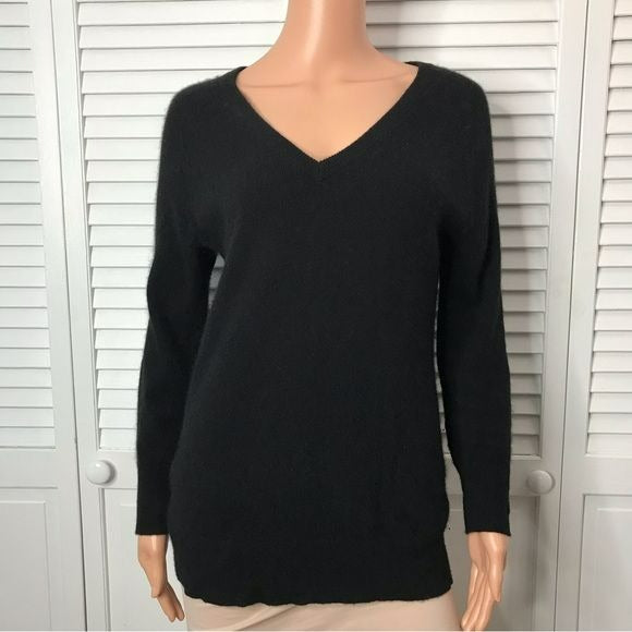 EQUIPMENT Cashmere V-Neck Black Sweater Size XS