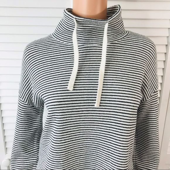 MILE(s) By Madewell Black White Striped Crop Sweater Size XXS