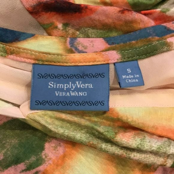 SIMPLY VERA VERA WANG Multicolored V-Neck Sleeveless Shirt Size S (new with tags)