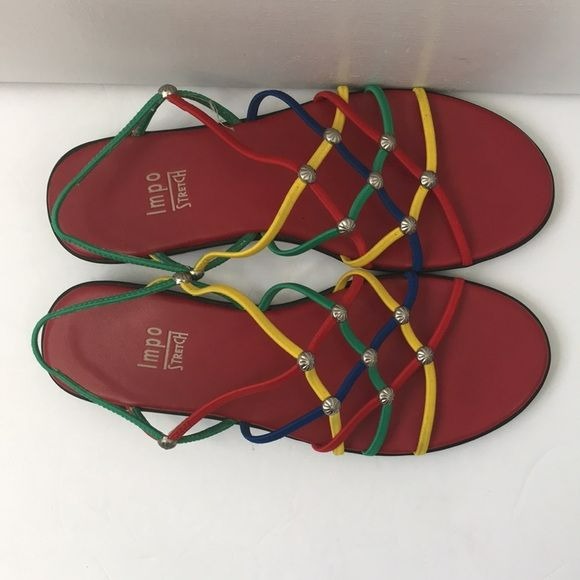 IMPO Vintage Stretch Multicolor Sandals Size 7M