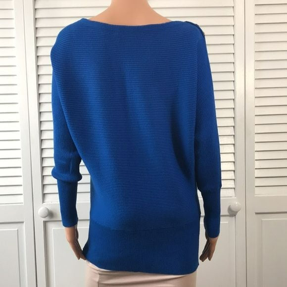 LAUREN RALPH LAUREN Royal Blue Knit Pullover Sweater Size XS