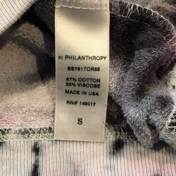 N: PHILANTHROPY White Tie Dye Scoop Neck Sweatshirt Size S