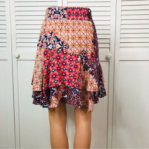 CABI Geometric Print Multicolor Skirt Size S