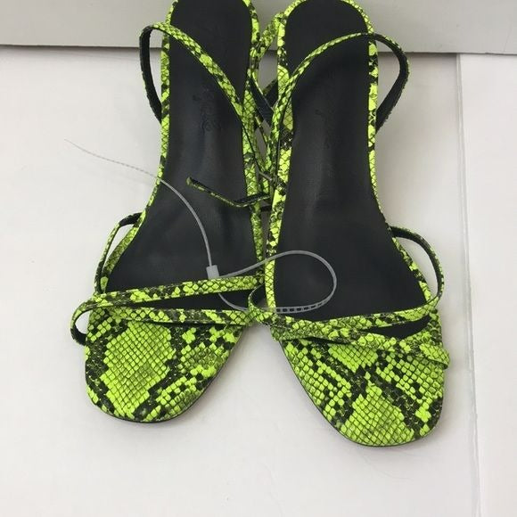 FREE PEOPLE Green Black Salina Strappy Heeled Sandals Size 38