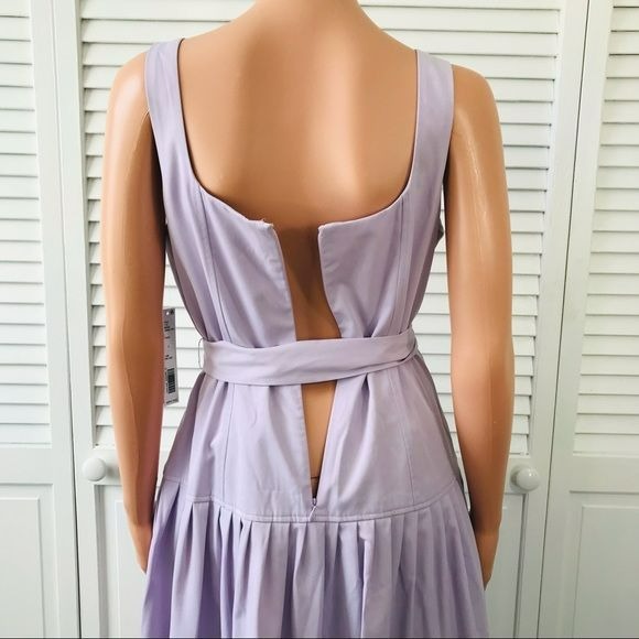 ANTONIO MELANI Amethyst Amanda Twill Sleeveless Pleated Dress Size 8 (new with tags)