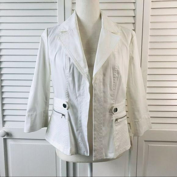 *NEW* DRESSBARN White Open Front Jacket