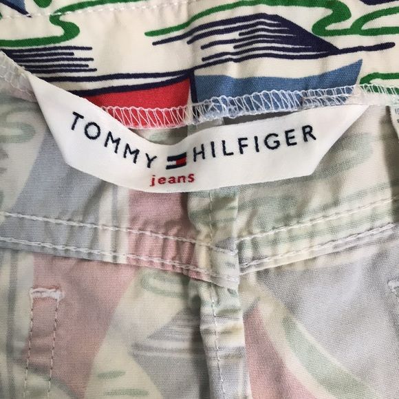 TOMMY HILFIGER White Multi Sailboat Print Cotton Skirt