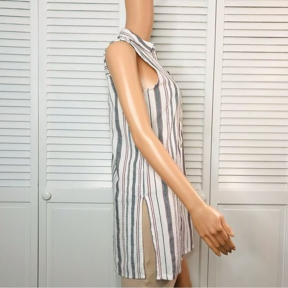 SIGRID OLSON Striped Button Down Tunic Size XS