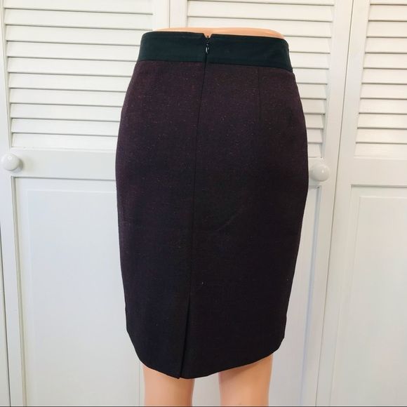 THE LIMITED Burgundy Black Pencil Skirt