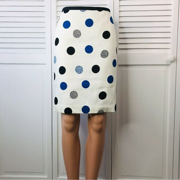 *NEW* TALBOTS White Polka Dot Pencil Skirt Size 2P