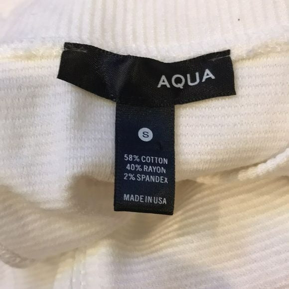 AQUA White Sleeveless Ribbed Sweater Dress Size S