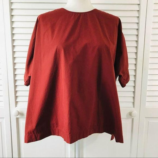 UNIQLO Red Short Sleeve Cotton Shirt